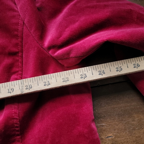 Talbots Corduroy Cotton Stretch 2-Button Blazer size 16W Red Gold Hardware - Picture 8 of 11